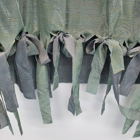 TOV Los Angeles Metallic Tie-Hem Top Size 38 NWT Shiny Iridescent Glam Grunge - Picture 5 of 15